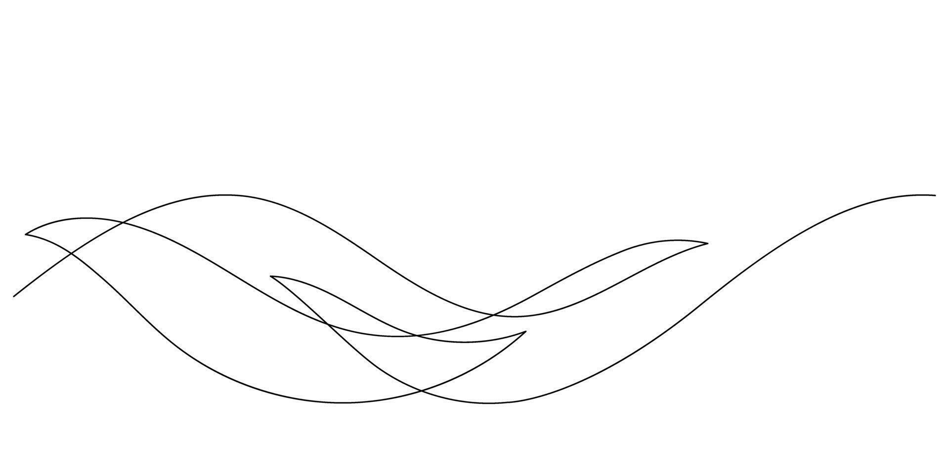 wave pattern abstract line art background vector