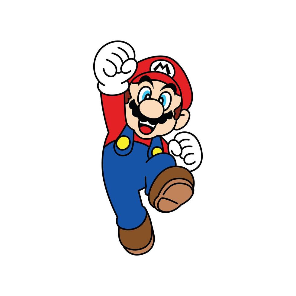 Super Mario Character fighting vector