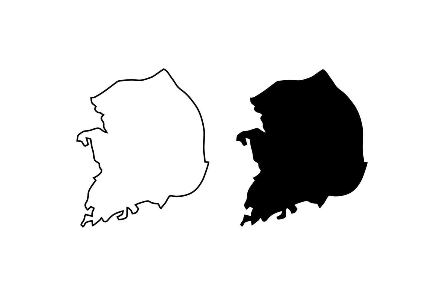Silhouette of South Korea map, perfect for travel blogs, education materials, graphic design projects, and presentations on Korean culture. vector