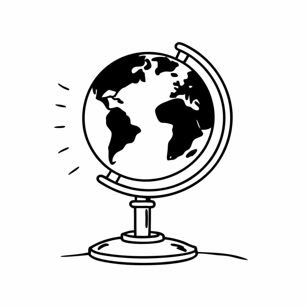 Globe icon illustration doodle handrawing vector