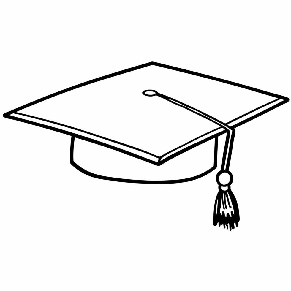Graduation cap coloring page lovely graduation cap coloring page vector