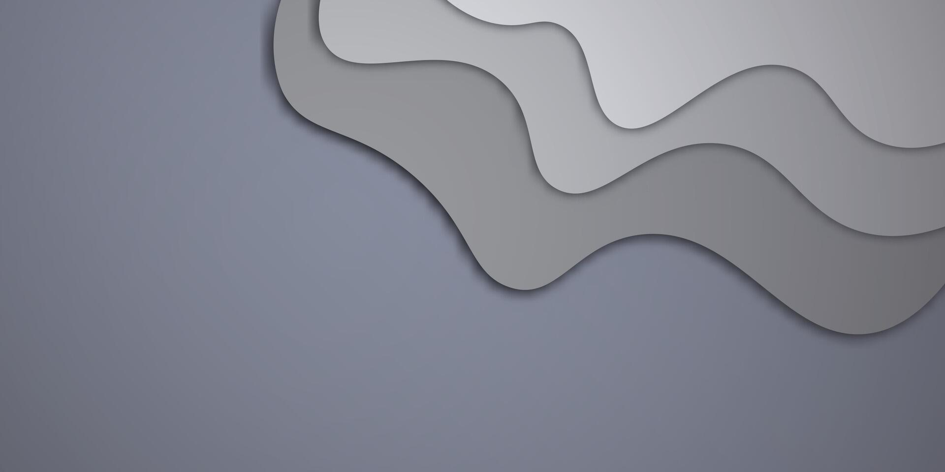 Abstract Gray Layered Paper Cut Background with Organic Curves vector