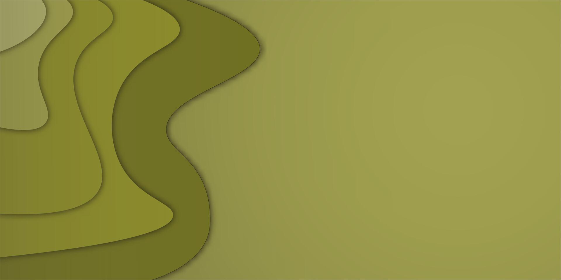 Abstract Yellow and Brown Wave Background with Layered Paper Cut Style minimalist vector
