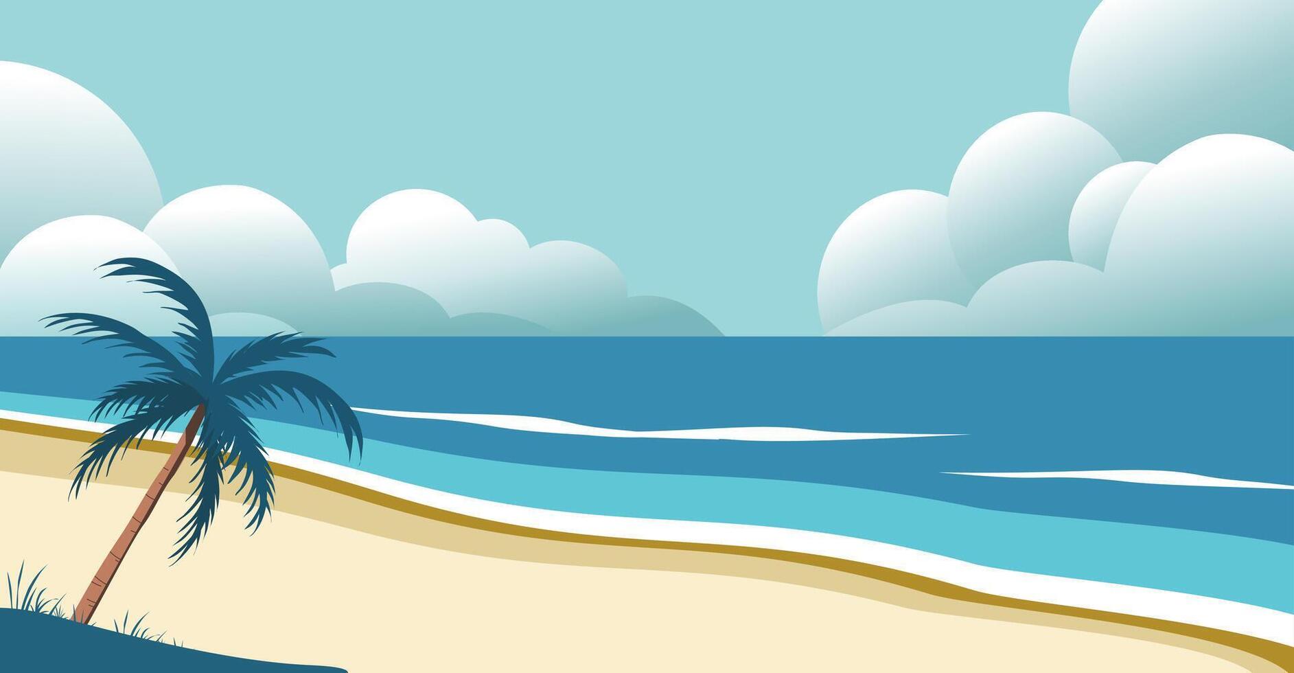 Beach summer landscape vector