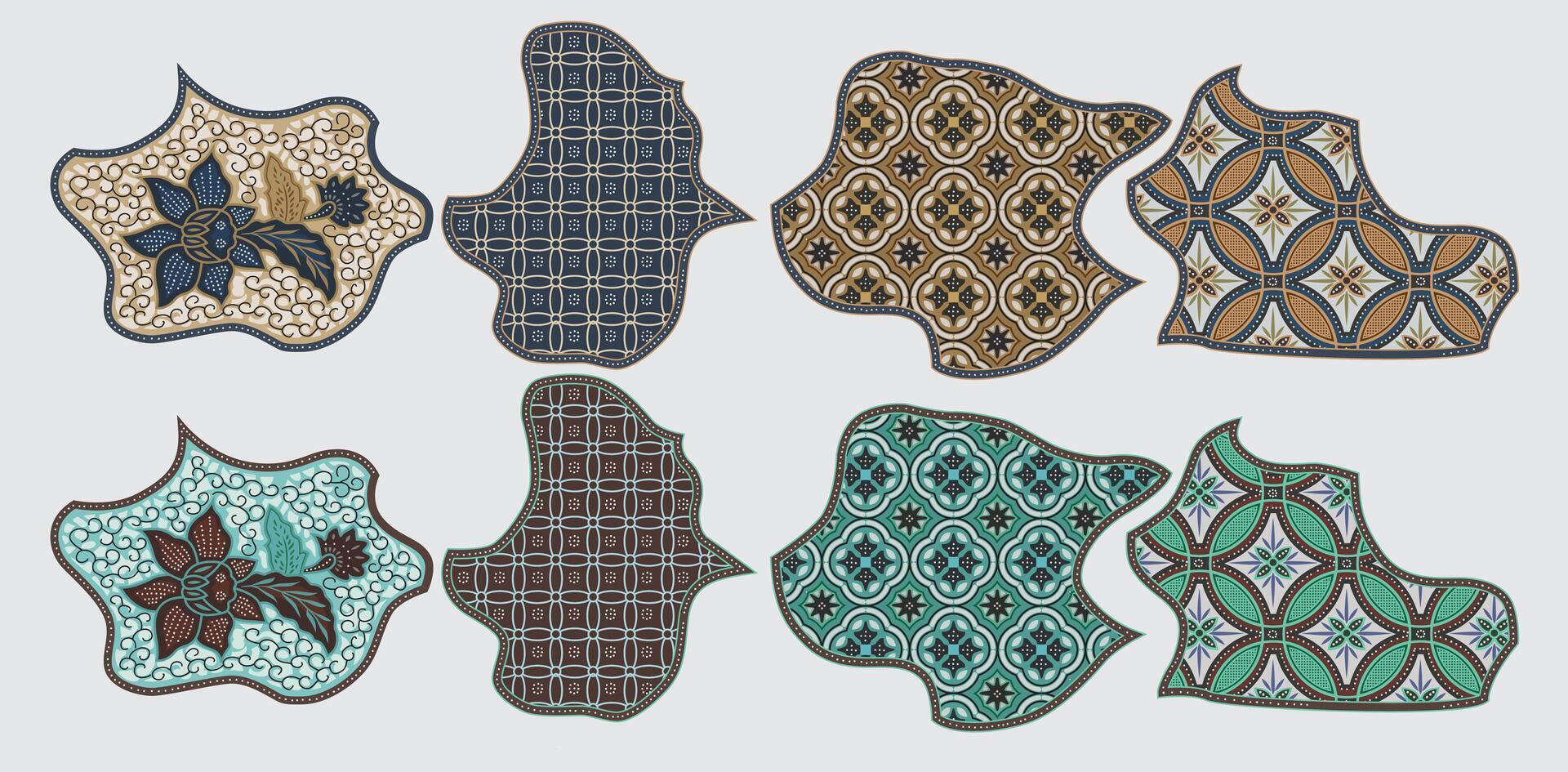 Decorative vintage textile pattern designs vector