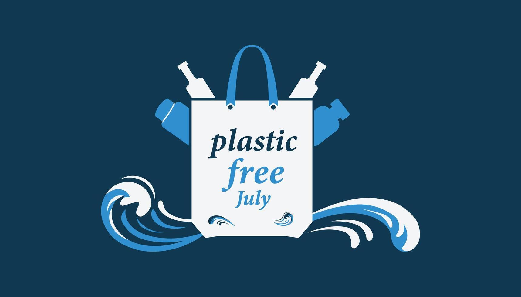 Say No to Plastic This Plastic Free July, Join the Movement, vector