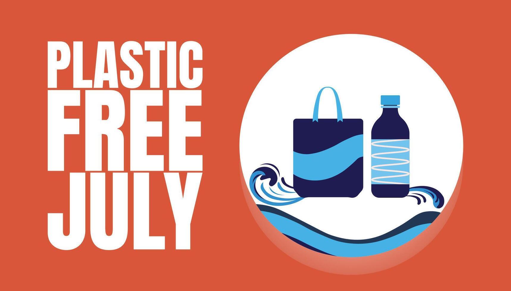 Plastic Free July, Small Changes, Big Impact for a Greener Planet vector