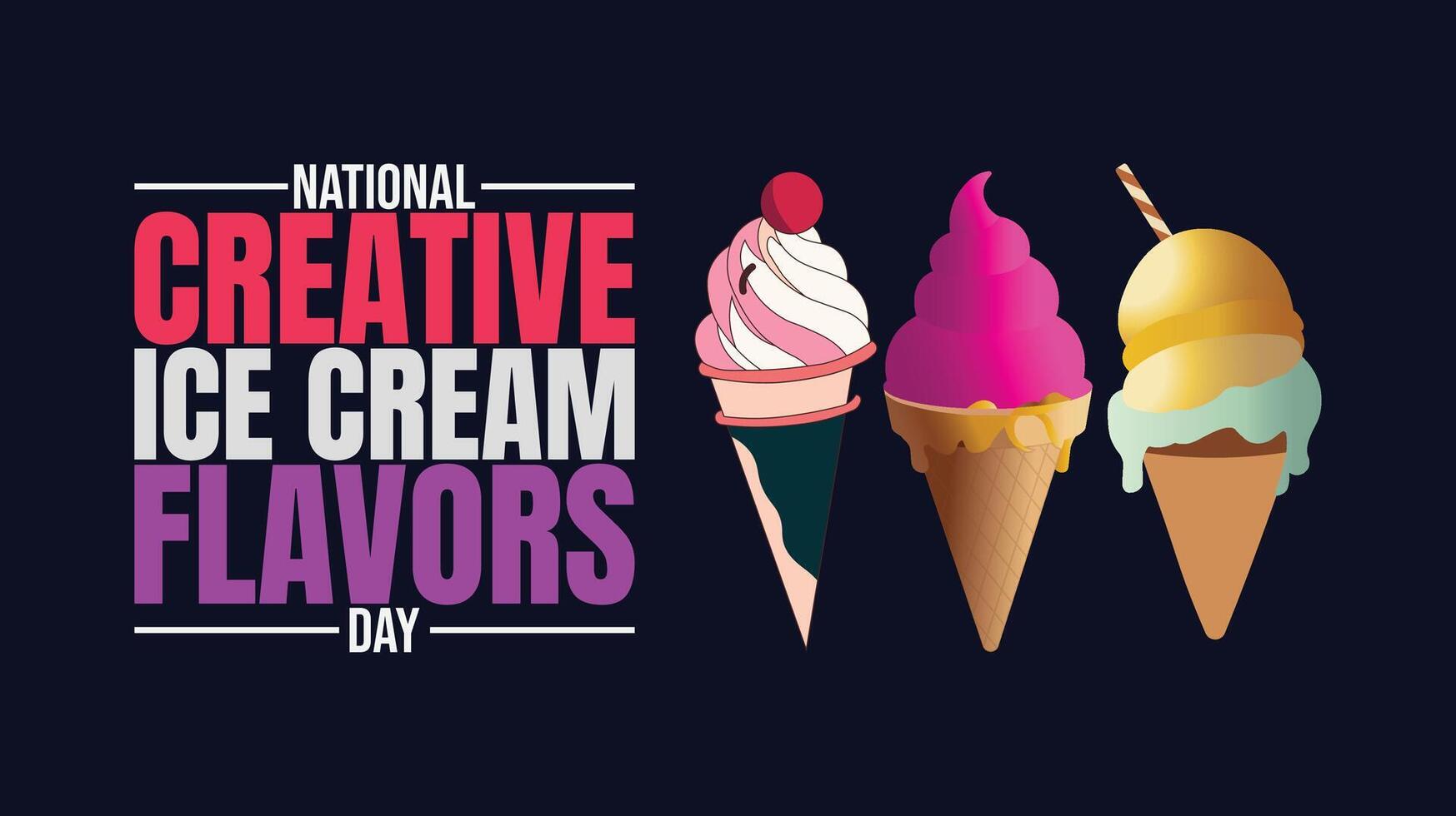 Creative Ice Cream Flavors Day, Scoop Outside the Box vector