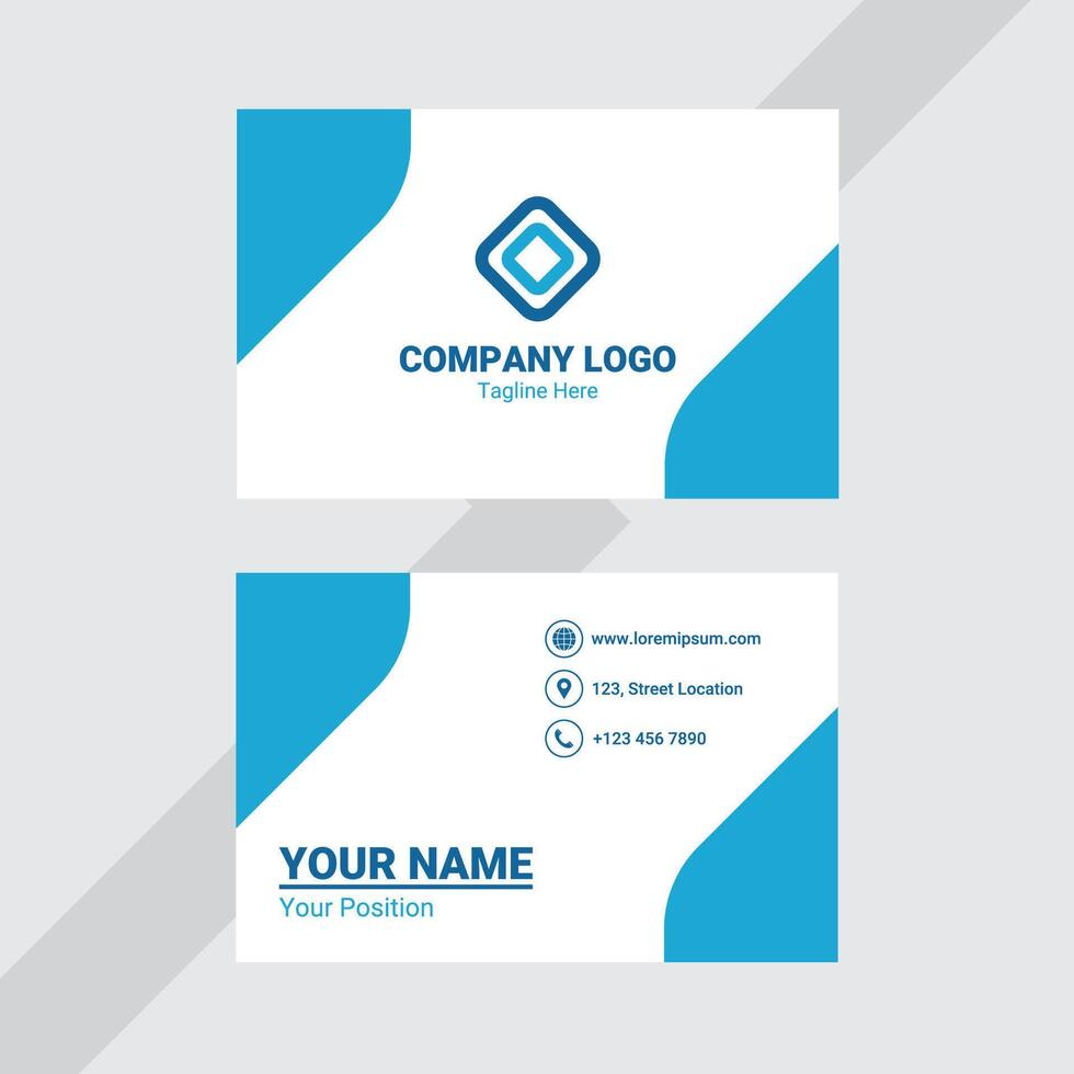 Blue White Name Card vector