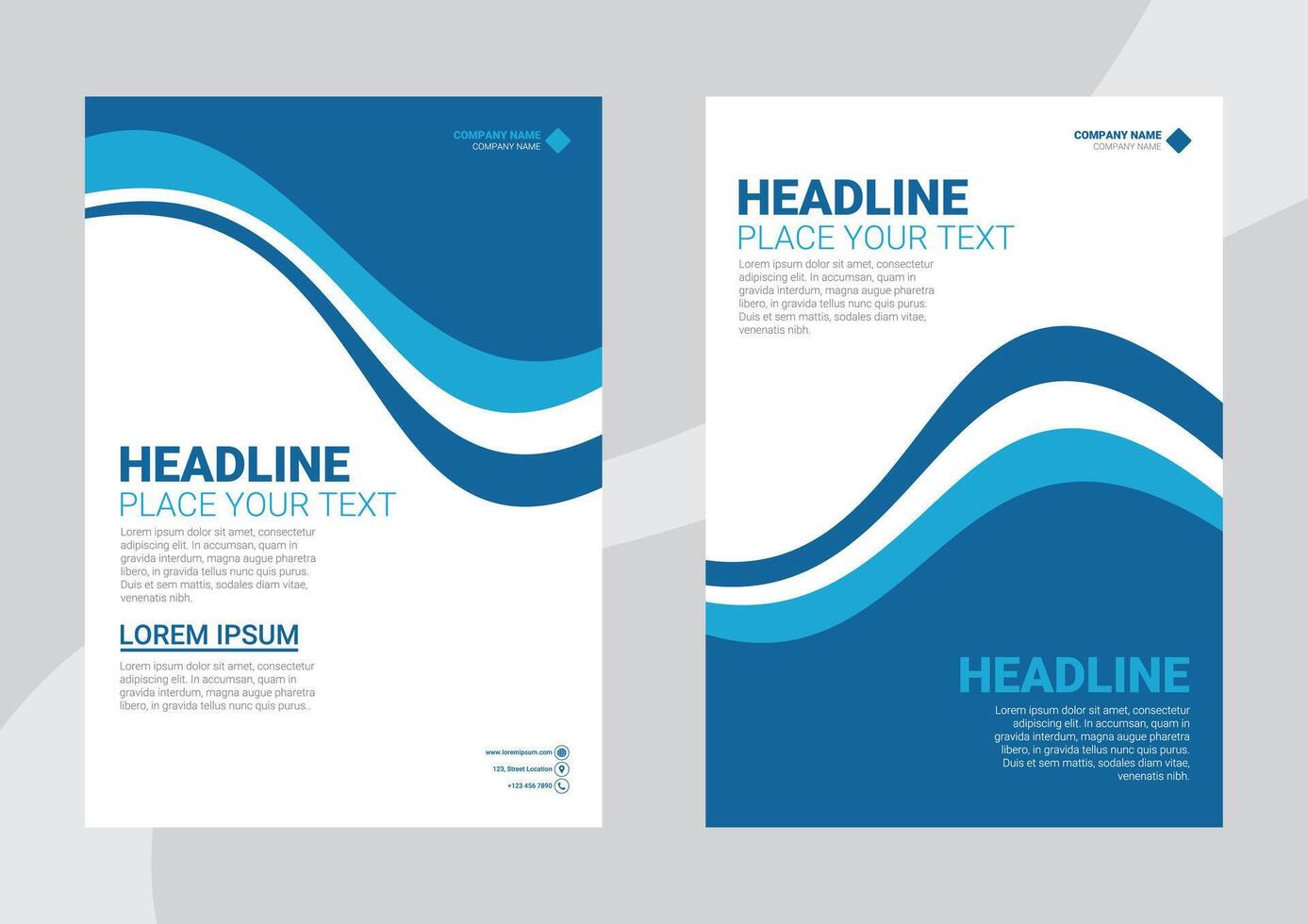 Blue and White Report Cover vector