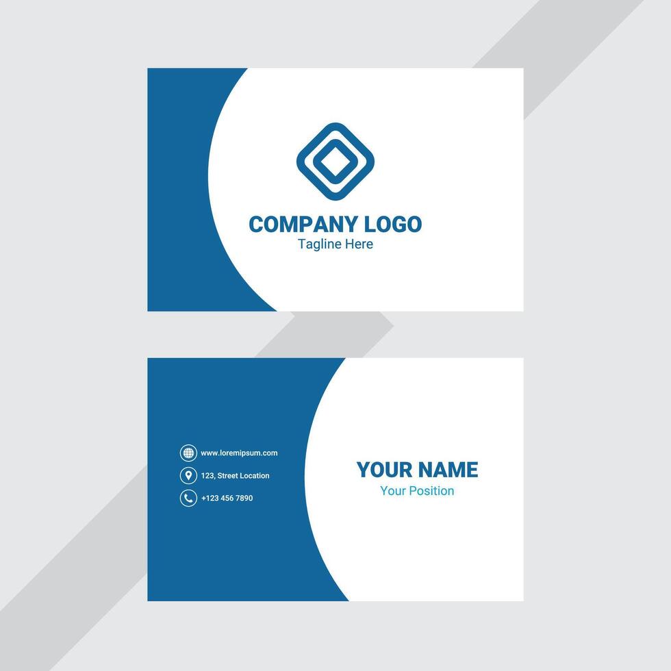 Curved Blue Shape Card vector