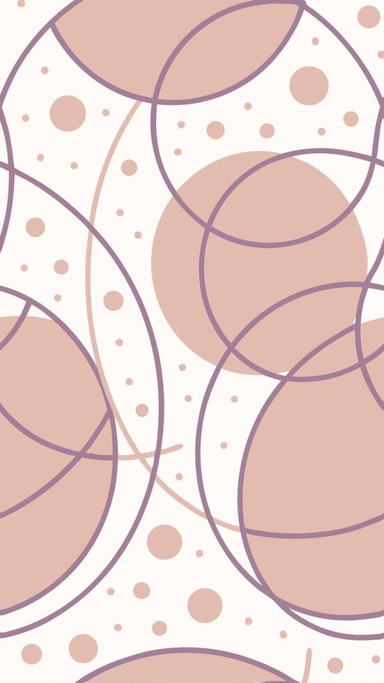 Seamless pattern with circles and curved lines in pastel colors, abstract design on a white background vector