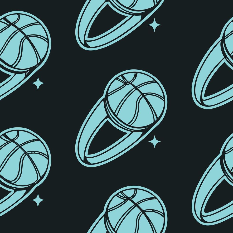 Seamless pattern, Futuristic hologram ring design, glowing cyan with black backdrop, dynamic tech aesthetic in form vector