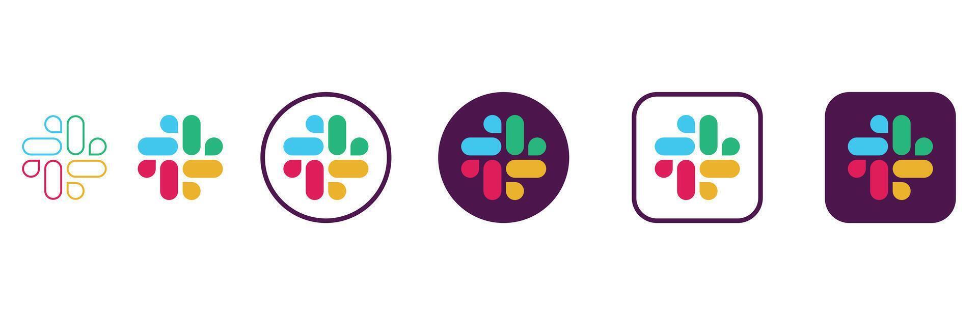 slack logo icon collection for messaging and collaboration platforms vector
