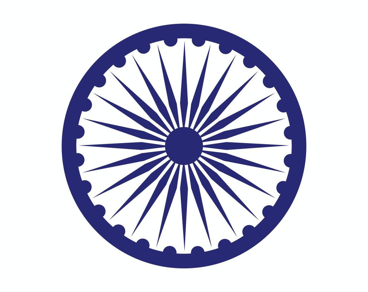 A simple blue ashoka chakra on a plain white background vector