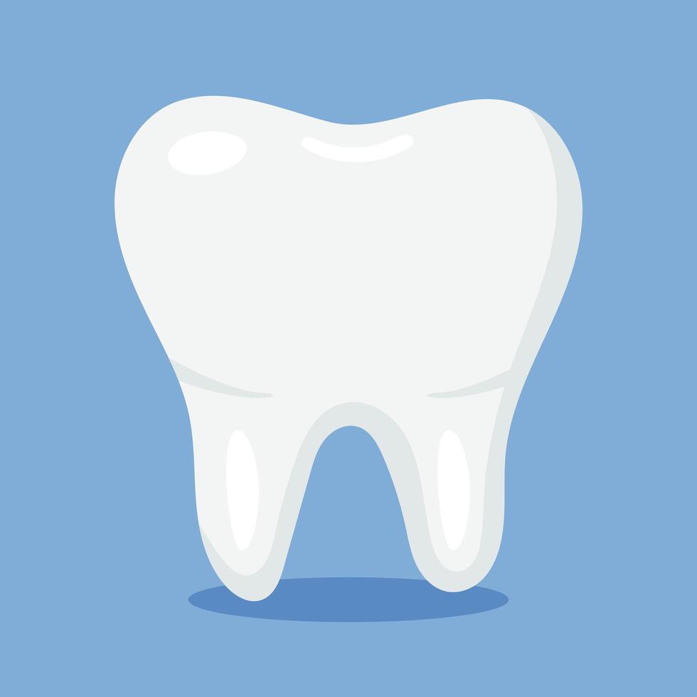 A Bright White Tooth Icon Illustration for Effective Dental Health Promotion and Awareness vector