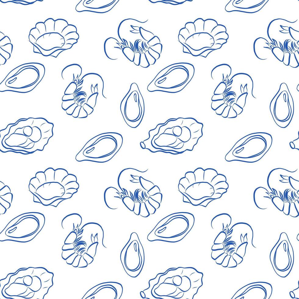 An Elegant Nautical Shell Pattern Design that is Perfect for Various Textiles and Fabrics vector