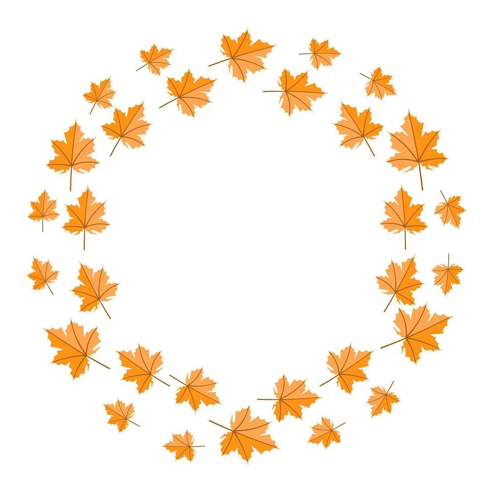 Stunning Autumn Leaves Circle Design Perfect for Fall Seasonal Decor and Celebrations vector