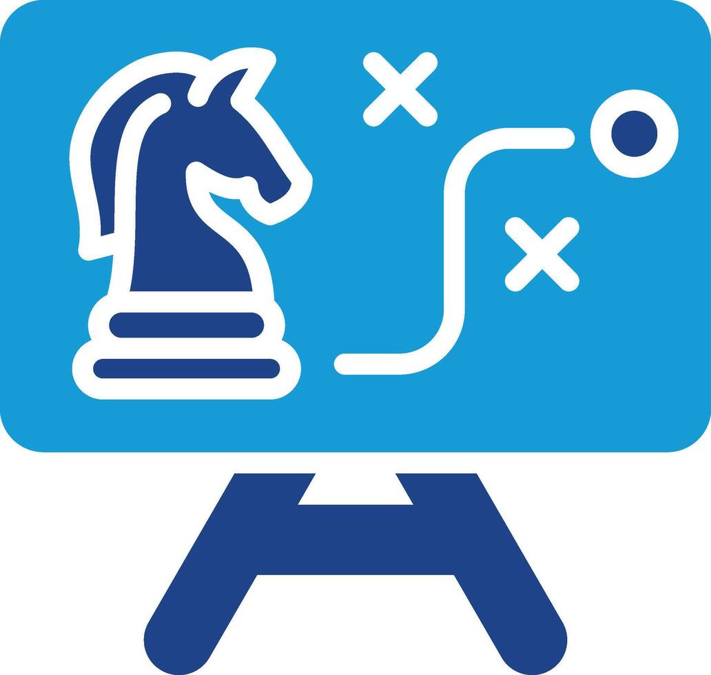 The blue chess knight pawn single icon universally symbolizes strategy, maneuvering and tactical thinking. vector