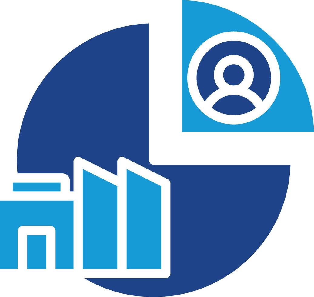 Pie chart elements symbols representing data-oriented icon facilities and the use of technology vector