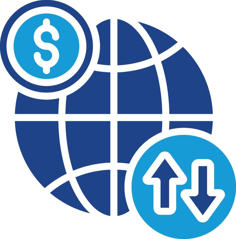 The global financial transaction or movement concept icon indicates international transfer features, currency rates, or trade data vector