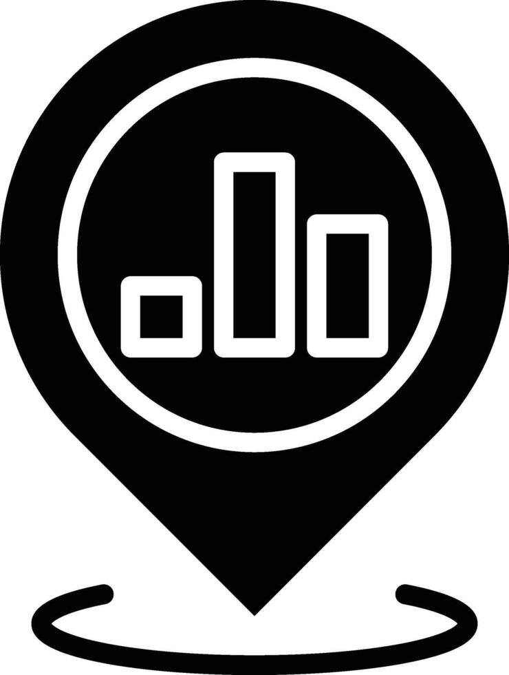 icon a location symbol with a representation of data or statistics making it ideal for representing information tied to a place or region vector