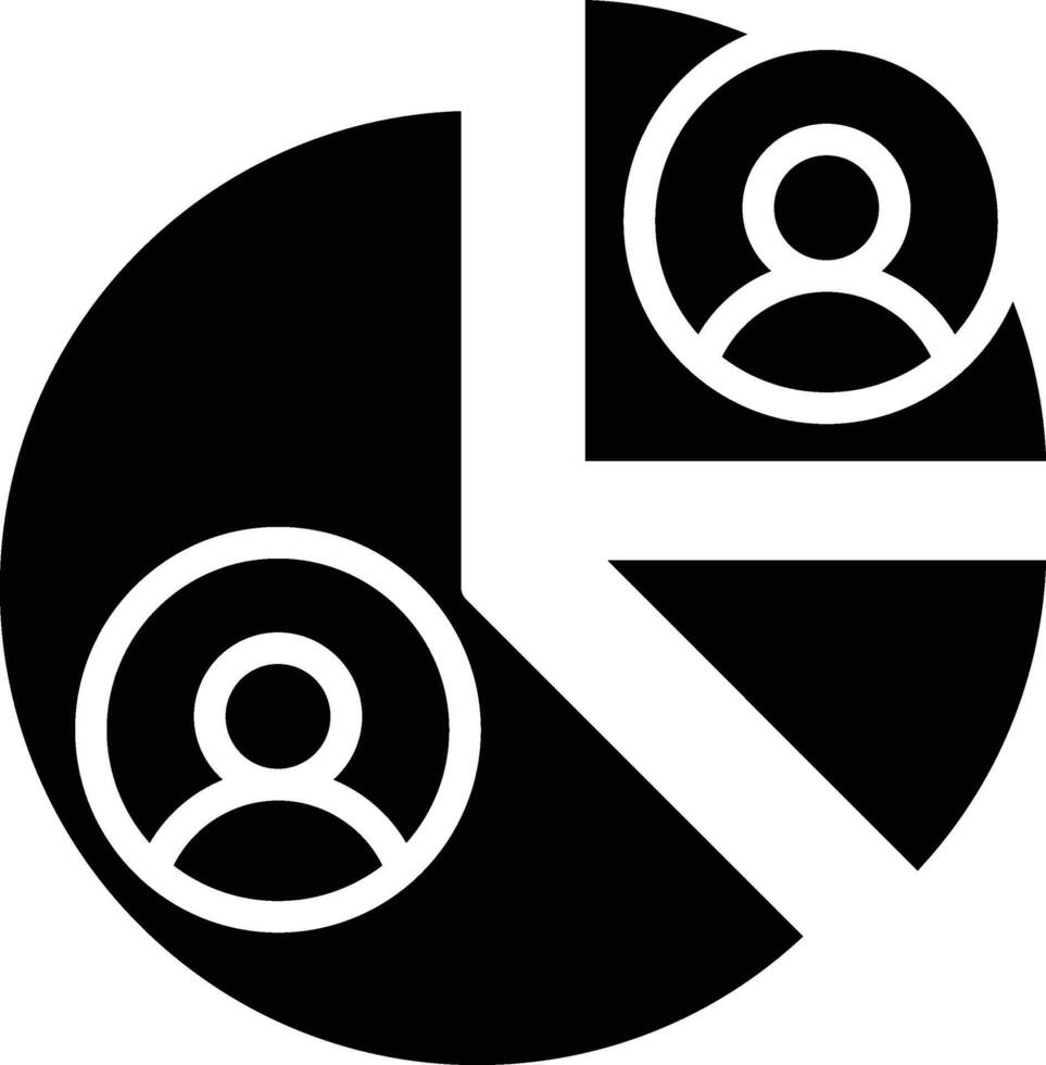 Data management analysis icon demographic market studies, audience segmentation, or resource allocation centered on individuals vector