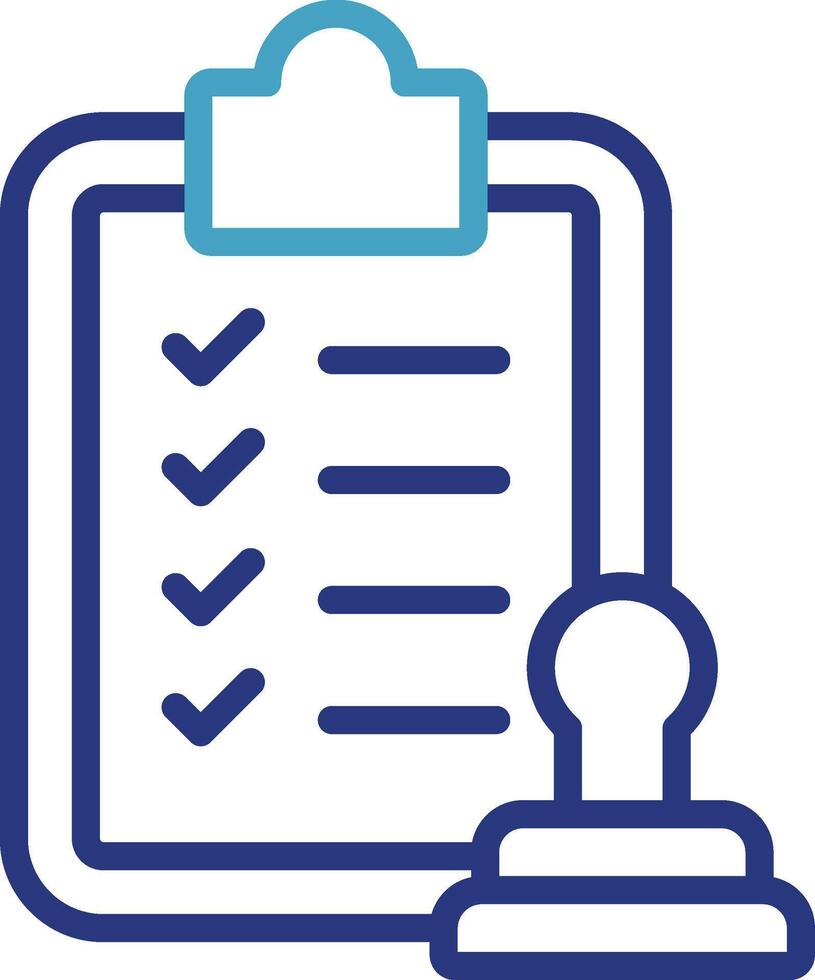 Icon for verification services or licensing agencies that focus on task management, quality management system management vector