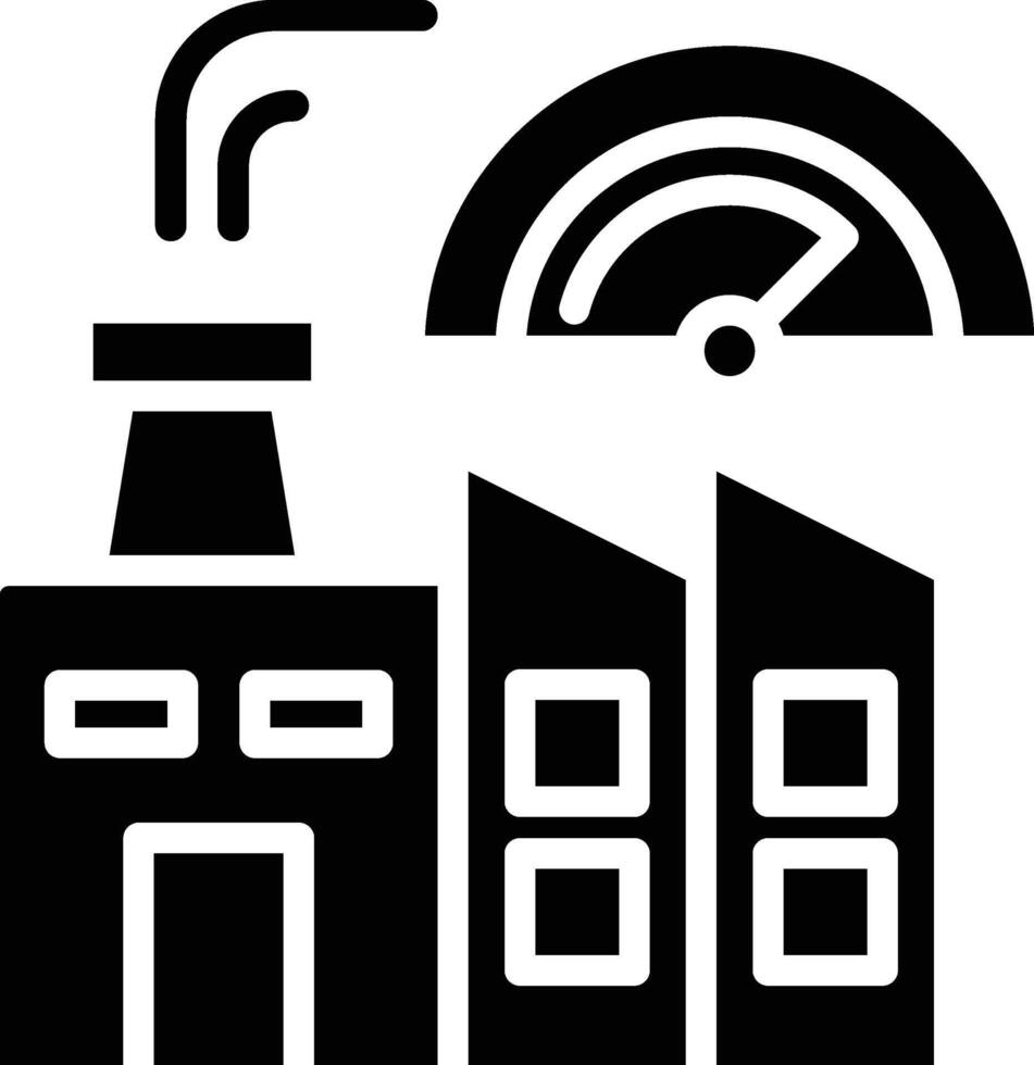 Single icon from a factory and a system that monitors parameters or performance for remote monitoring and control of machines vector