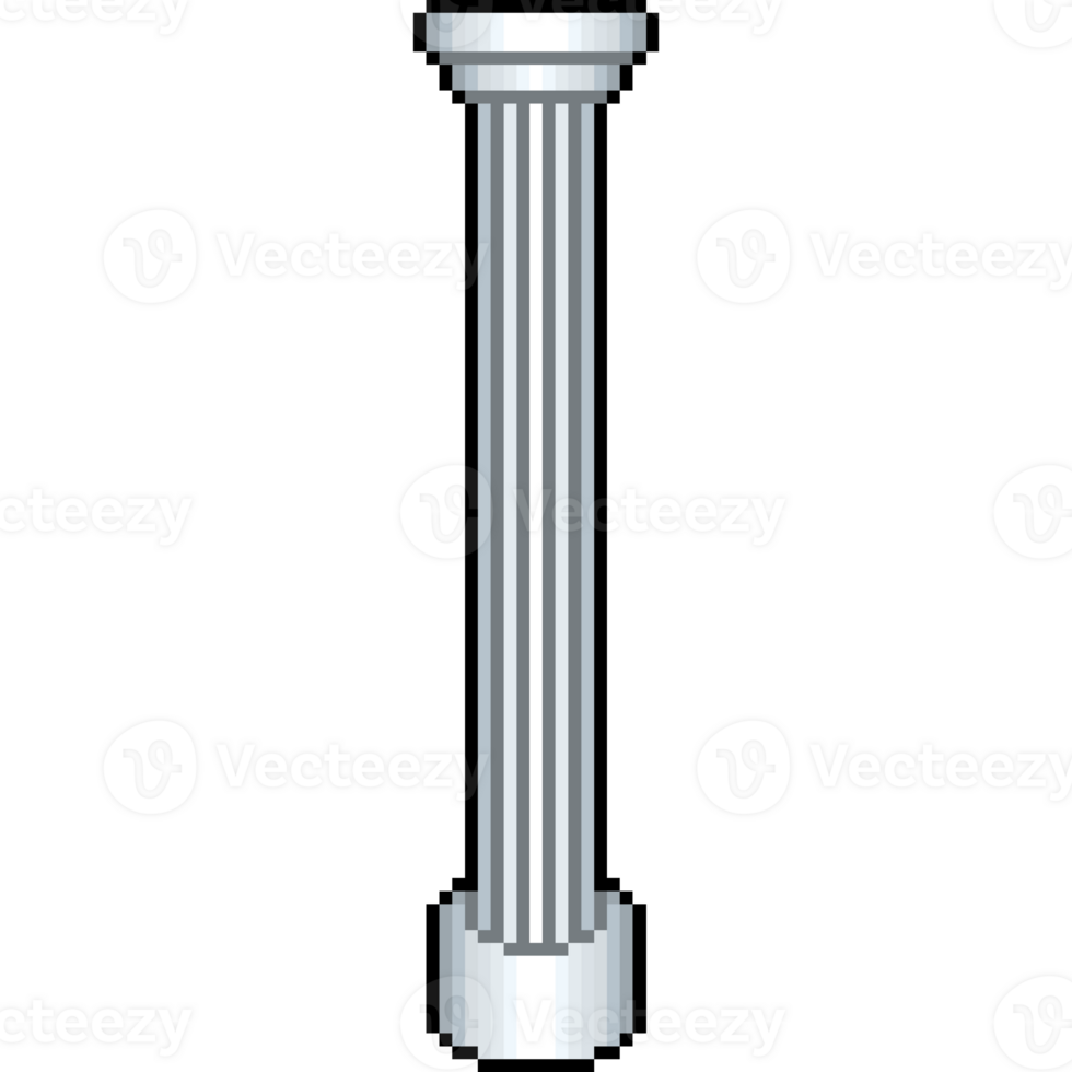 Pixel Art of Ancient Roman or Greek Column, Classic Architecture Pillar Icon in Retro Style png