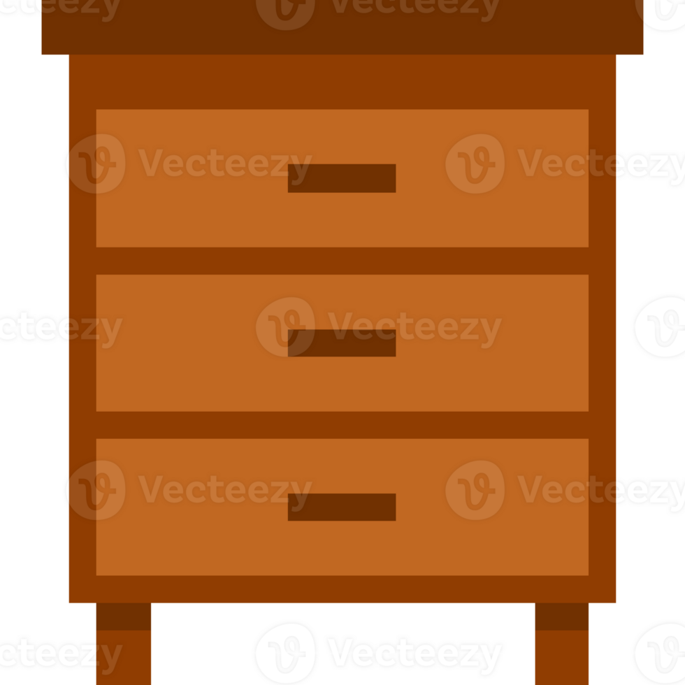 Wooden Dresser with Three Drawers. Pixel Art Wooden Dresser png