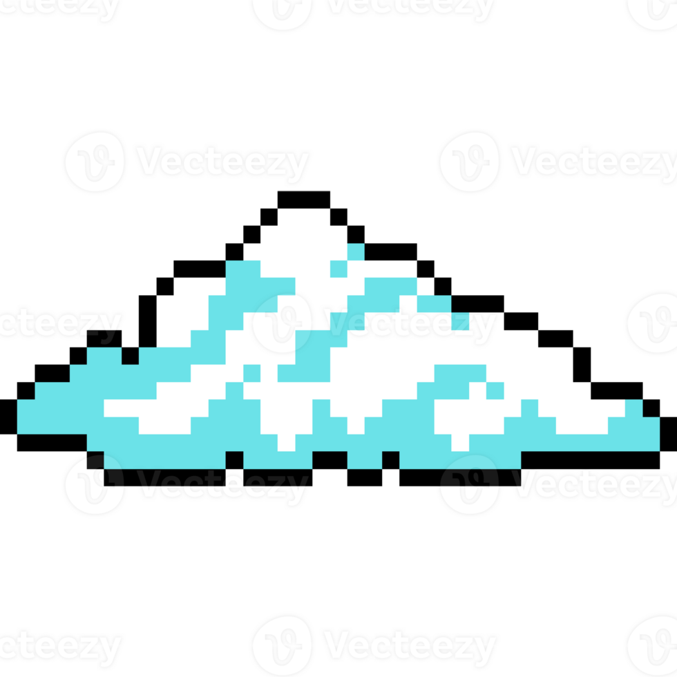 Pixel art cloud. Cloud icon in retro 8-bit. Arcade game style png