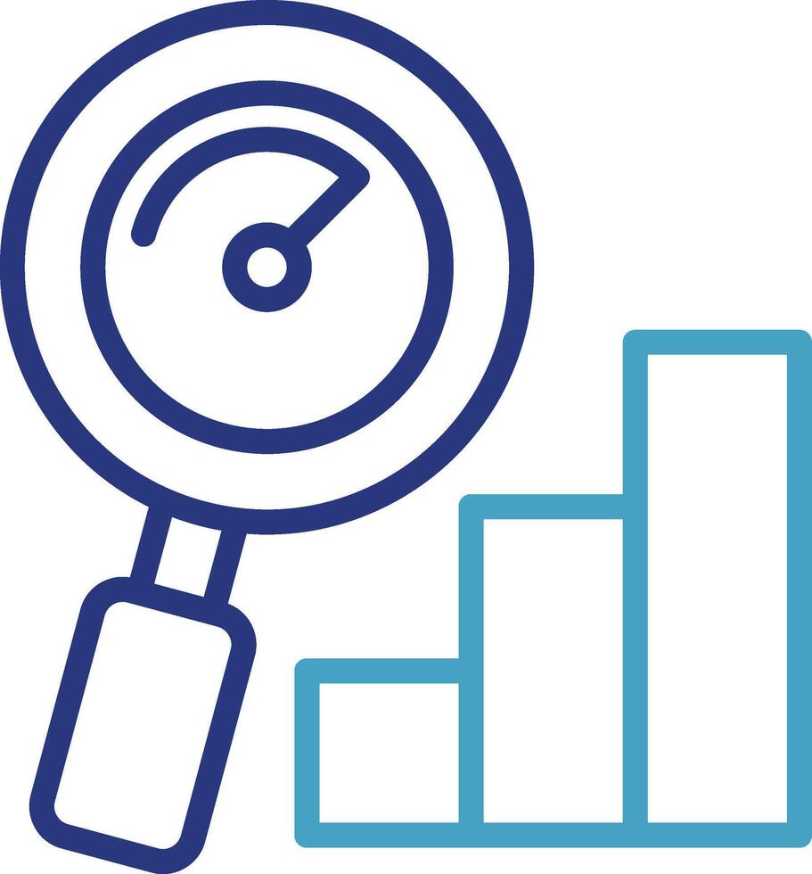 The work analysis icon combines two common elements related to data analysis, research, and growth or performance. vector