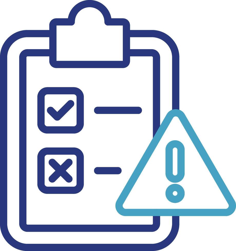 Single icon related to security risk assessment problem identification, and warning against potential decisions that should not be taken vector
