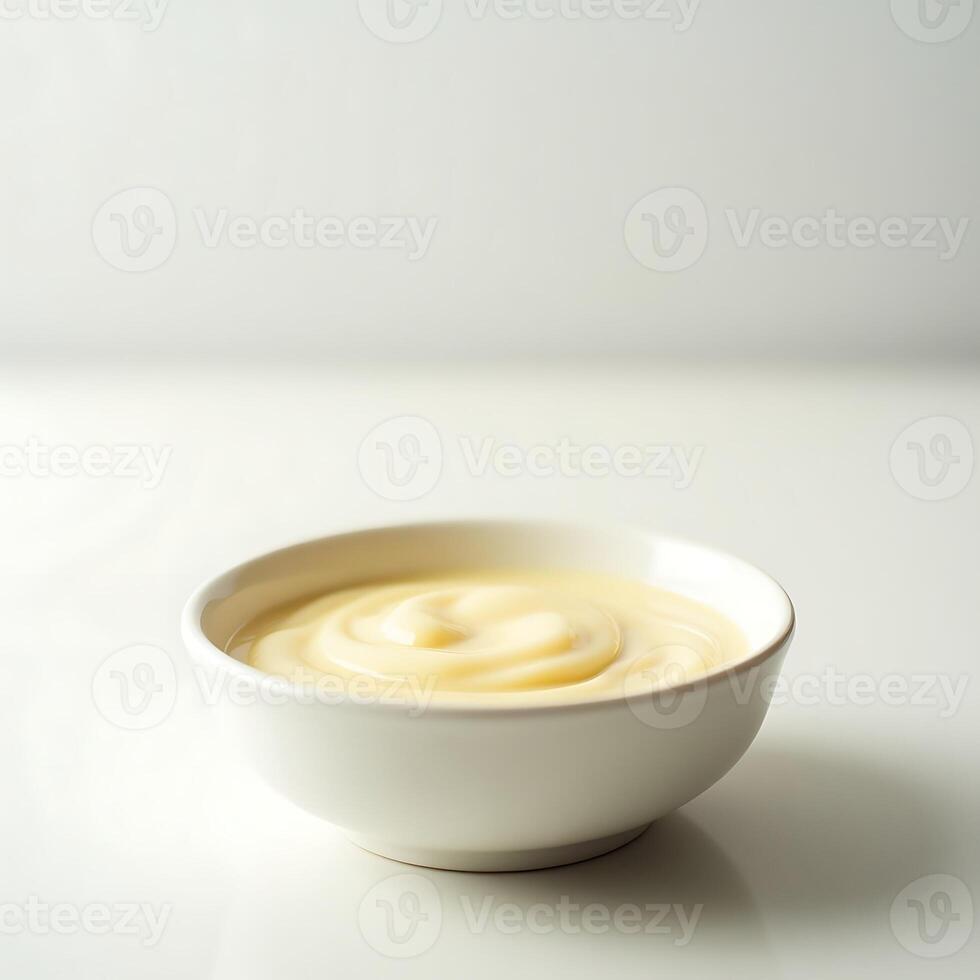 Creamy Pudding in Bowl Simple Dessert Still Life photo