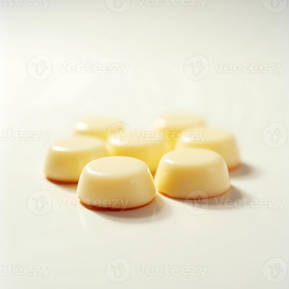 Arrangement of Creamy White Sweets on White Surface photo