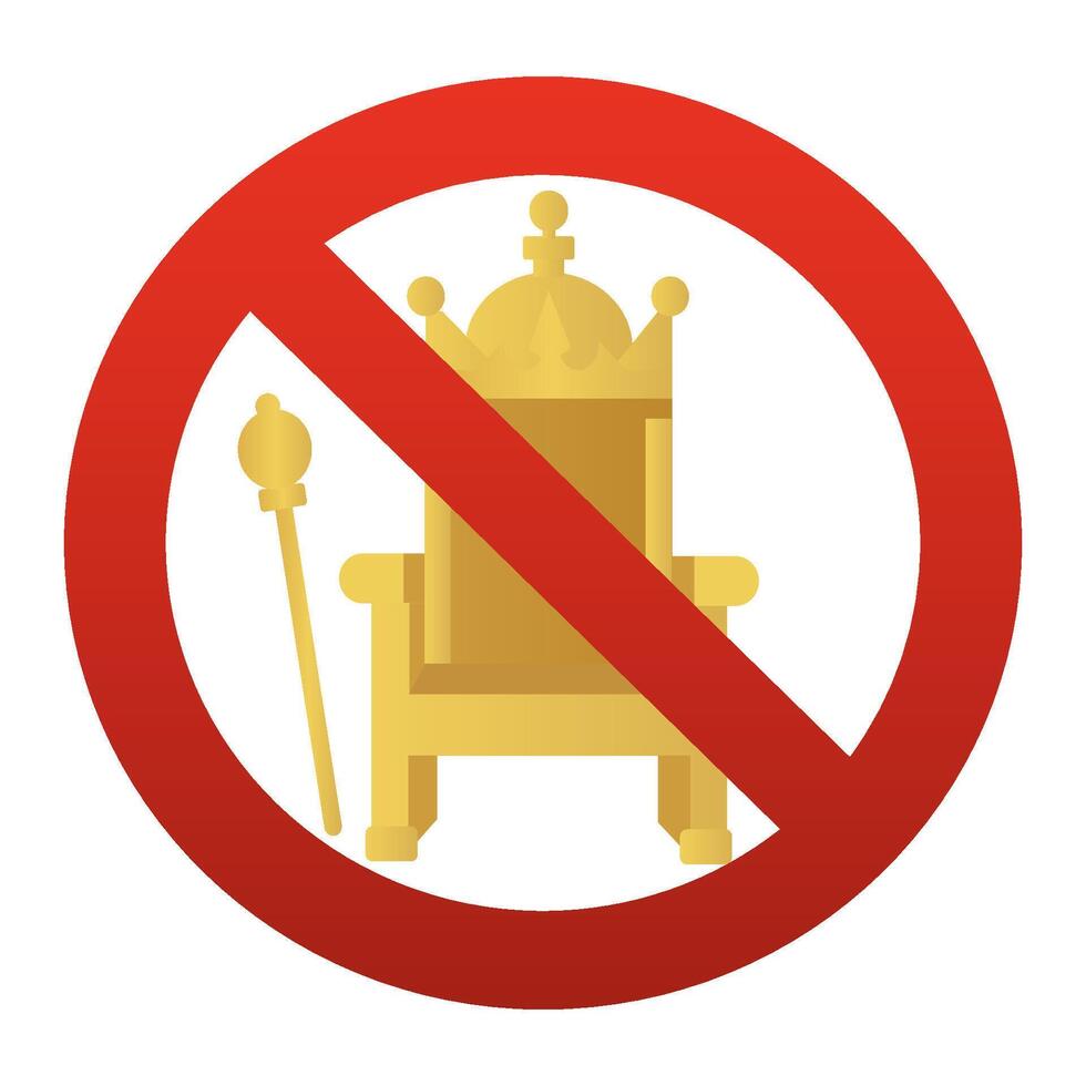 No Royalty Icon Forbidden Throne and Scepter Illustration. illustration vector