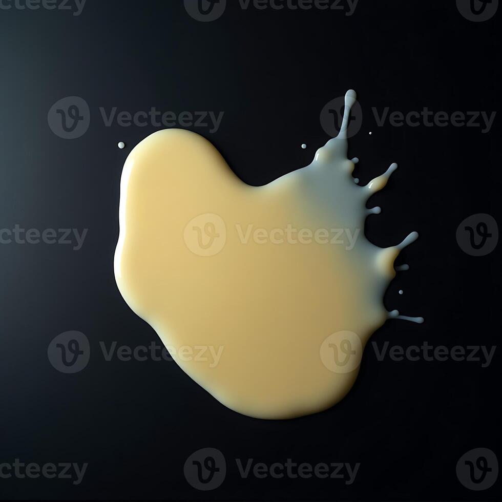 Beige Liquid Splashing on Dark Surface Abstract photo