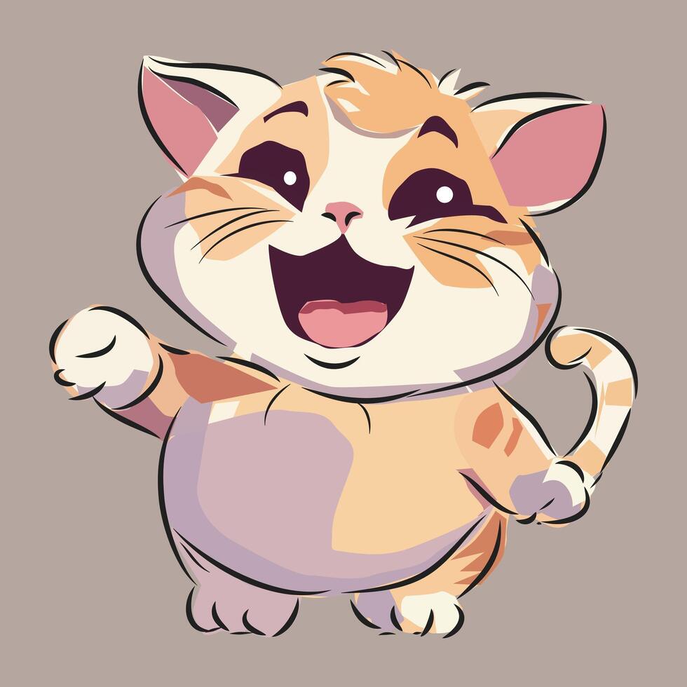 Funny Cat Illustration vector