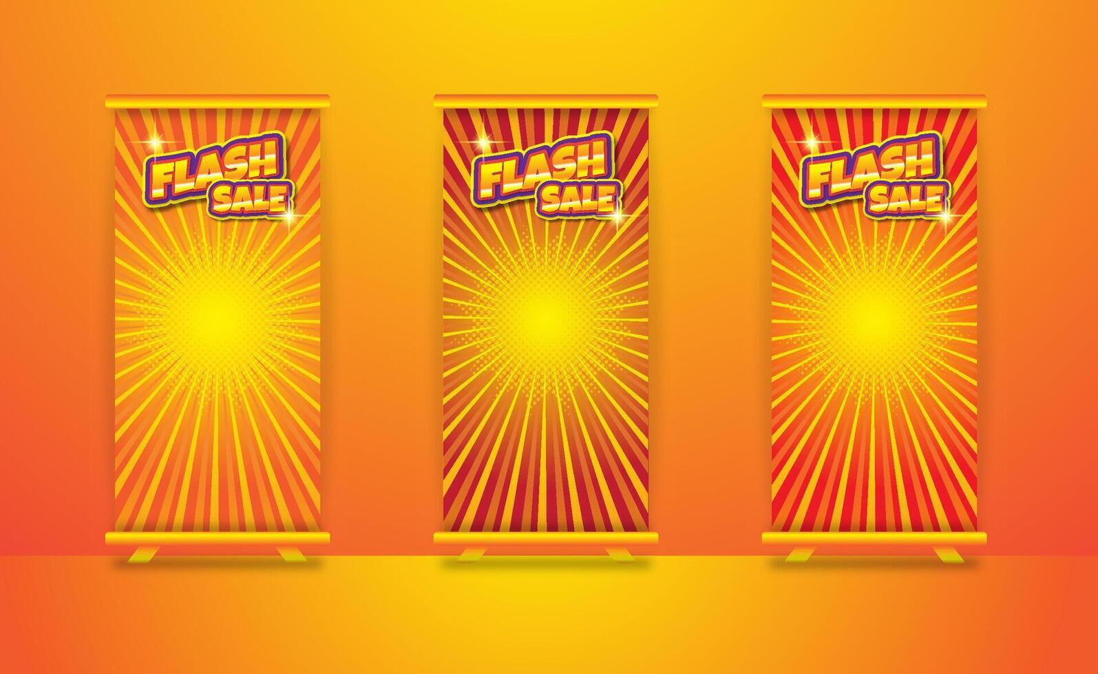 set of flash sale poster design vector