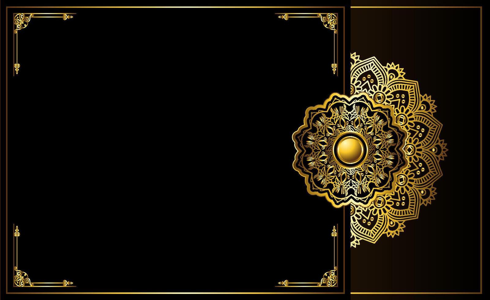 vintage frame invitation card design with mandala ornament vector
