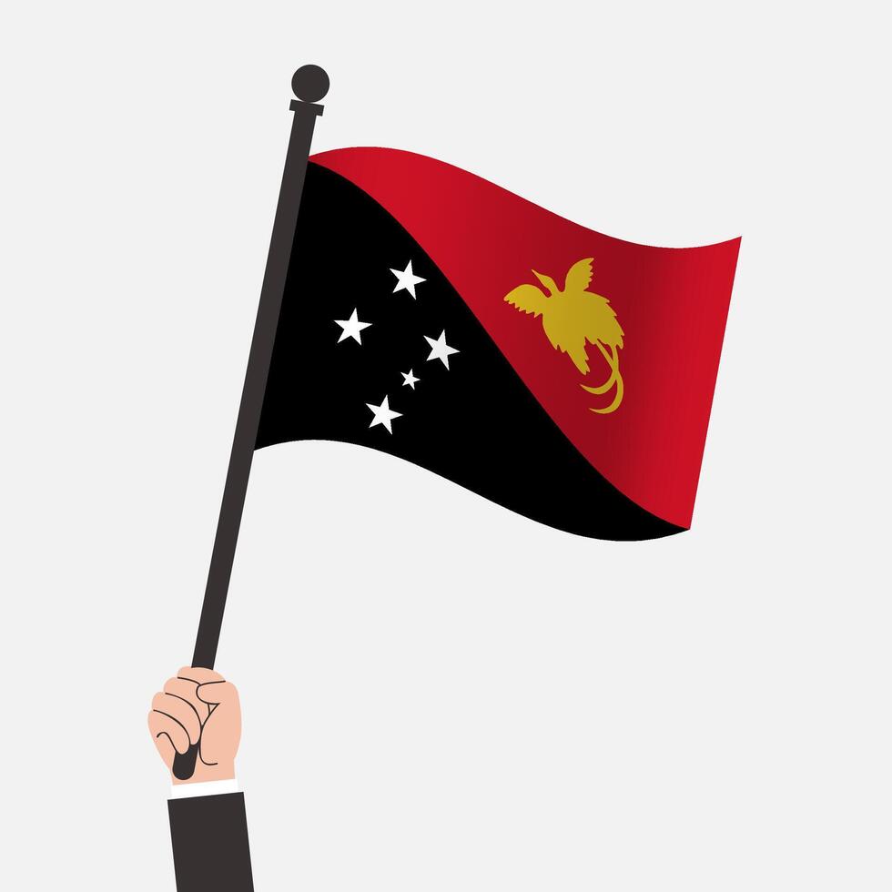 Hand Holding Papua New Guinea Waving Flag vector