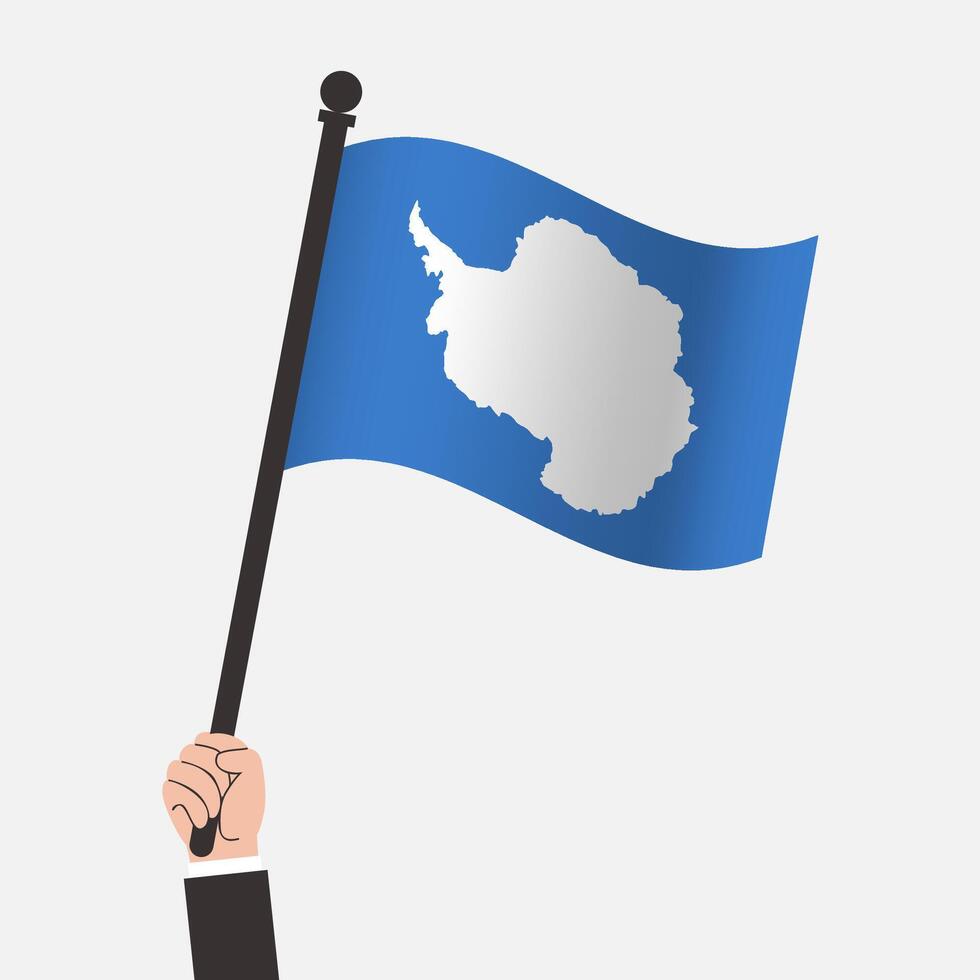 Hand Holding Antarctica Waving Flag vector