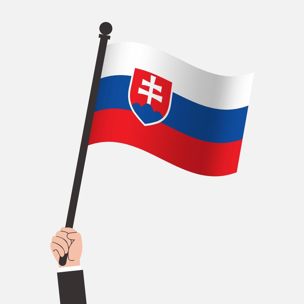 Hand Holding Slovakia Waving Flag vector