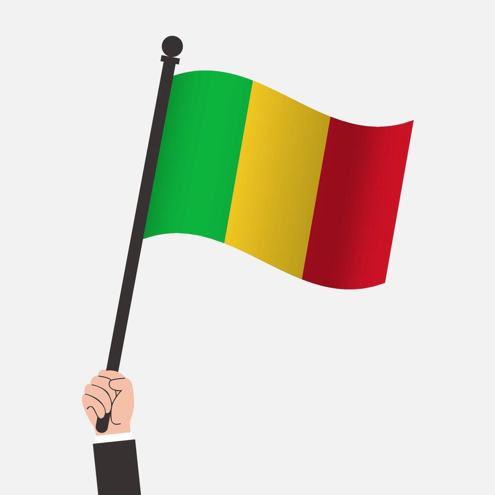 Hand Holding Mali Waving Flag vector