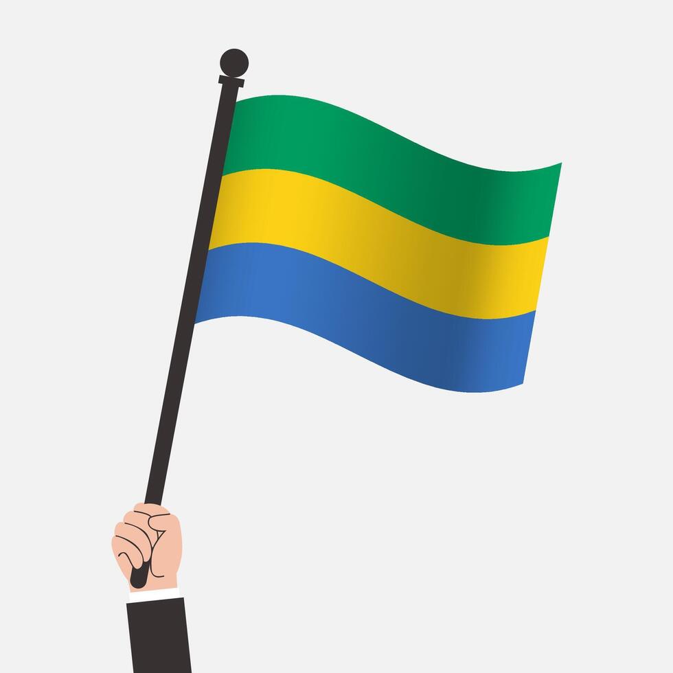 Hand Holding Gabon Waving Flag vector