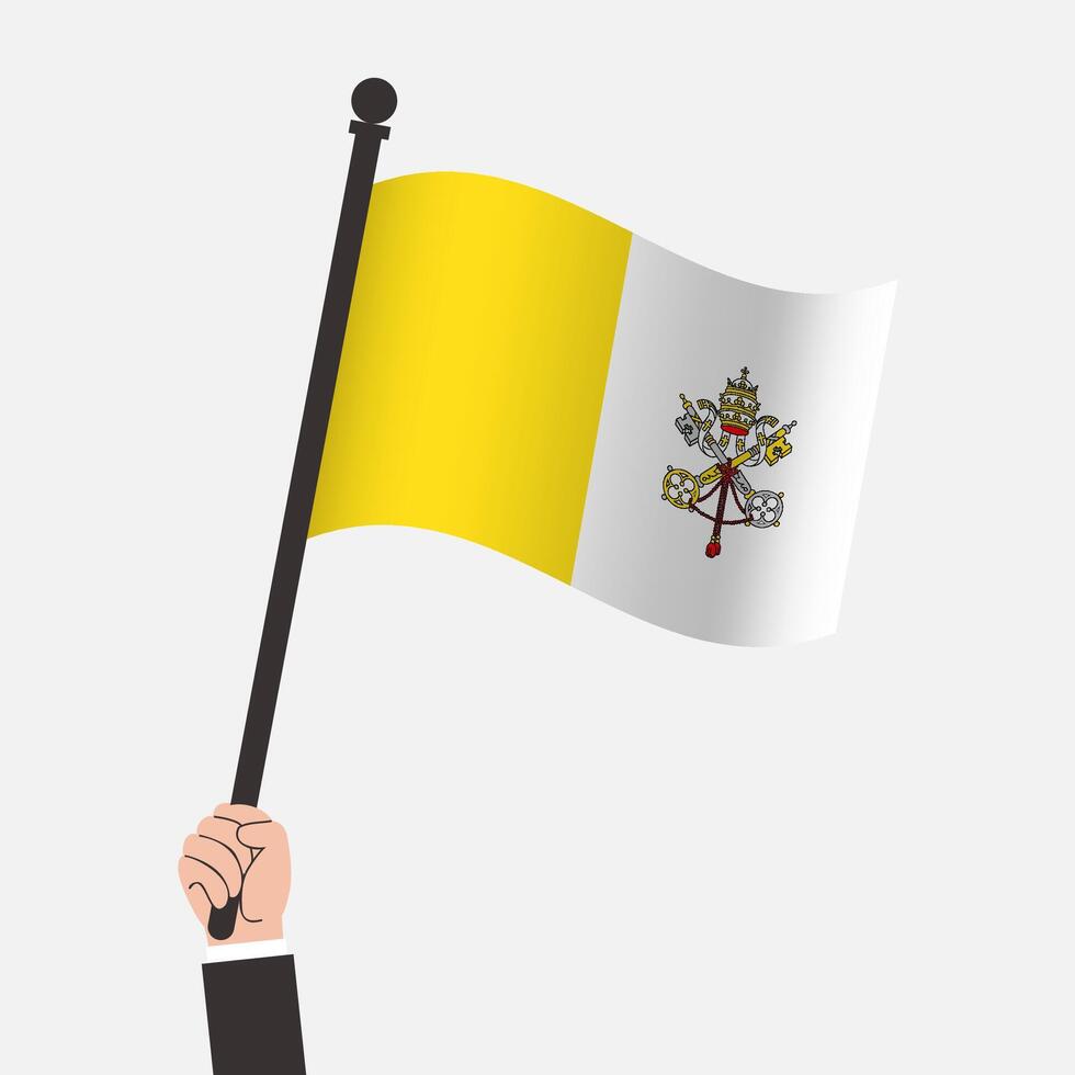 Hand Holding Vatican Waving Flag vector
