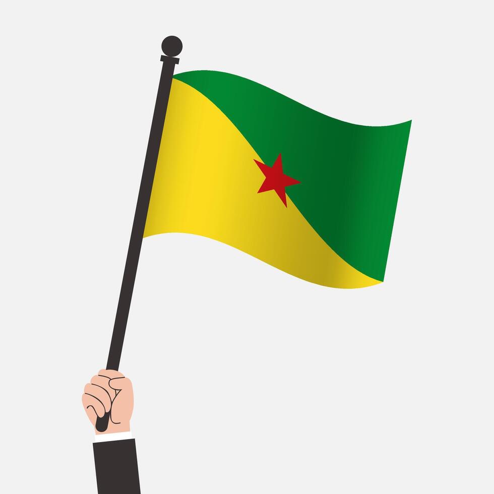 Hand Holding French Guiana Waving Flag vector