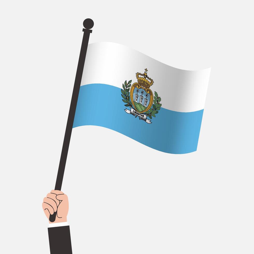 Hand Holding San Marino Waving Flag vector