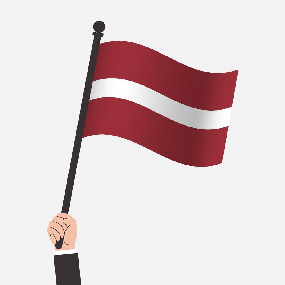 Hand Holding Latvia Waving Flag vector